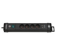 BRENNENSTUHL Premium-Line - 4 gniazda, 2x USB, 1.8m czarna - 1199858 - zdjęcie 1